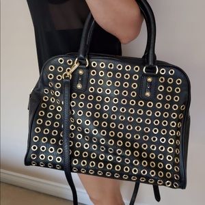 Michael Kors Leather Satchel Bag Gold Grommet